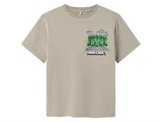 Beige t-shirt med minecraft motiv fra Name It 13243275 peyote